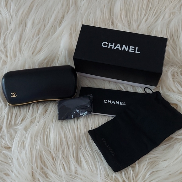 CHANEL Accessories New Auth Chanel Leather Sunglass Case Set Poshmark